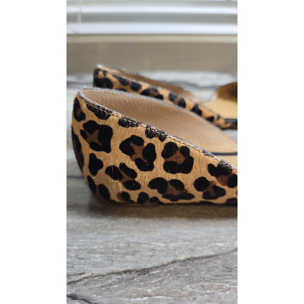 J.Crew Leopard Print Calf Hair d'Orsay Pointed Toe Flats - Picture 5 of 8